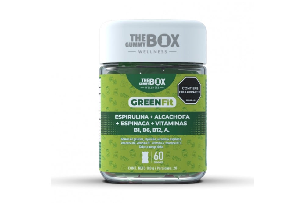 Goma De Gelatina The Gummy Box Green Fit 180 G