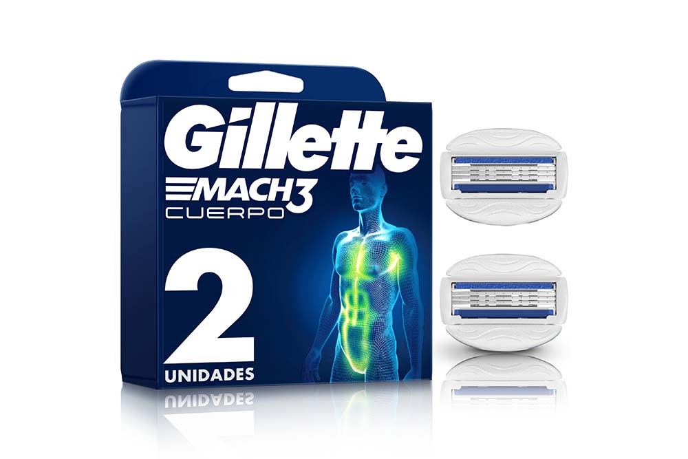 Repuesto Maquina De Afeitar Gillette Mach 3 Cuerpo 2 Unds