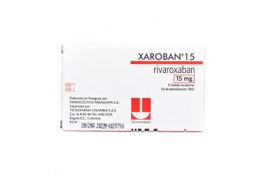 XAROBAN 15 MG 15 TABLETAS...