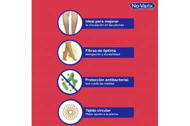 Calcetín De Compresión Rodilla No-Varix Transparente Talla M Par