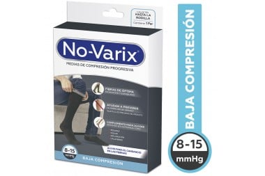 Calcetín Compresión No-Varix T M Negro 8-15 Mmhg Hombre Par