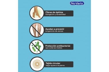 Calcetín Compresión No-Varix T-M Azul 8-15 Mmhg Hombre Und
