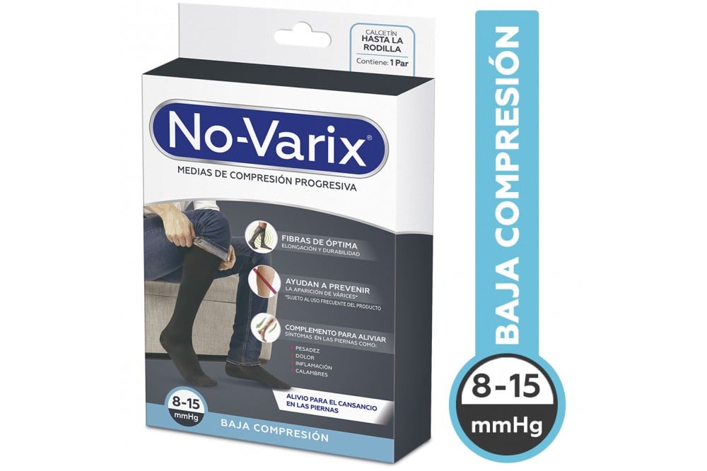 Calcetín Compresión No-Varix T-M Azul 8-15 Mmhg Hombre Und