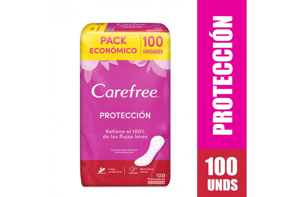 PROTECTORES INTIMOS CAREFREE 100 UNDS