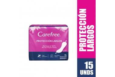 PROTECTORES INTIMOS CAREFREE LARGOS 15 UNDS