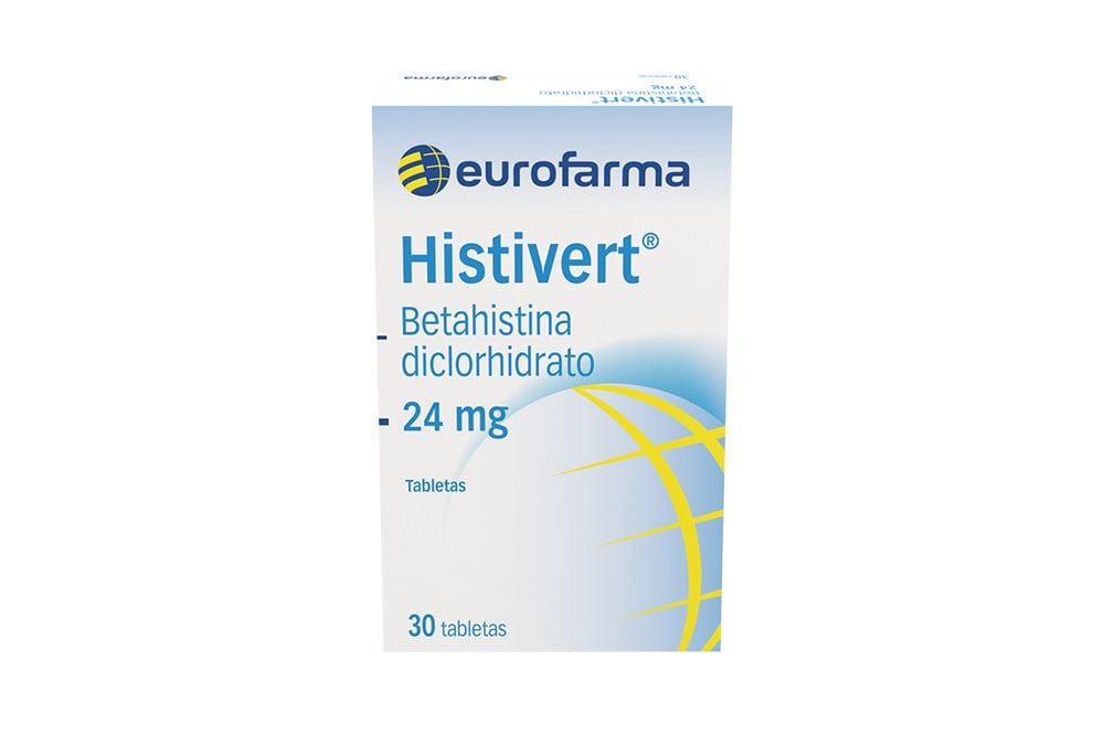 Betahistina Diclorhidrato Histivert 24 Mg 30 Tabletas
