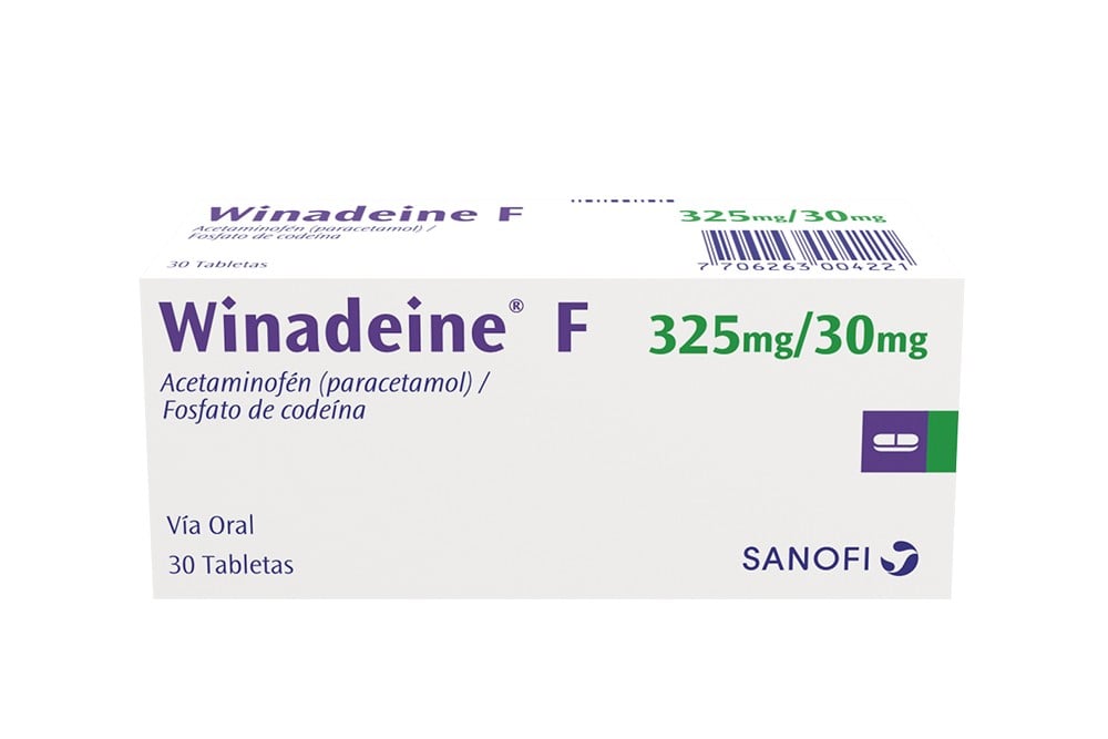 Acetaminofén Winadeine F 325 / 30 Mg 30 Tabletas