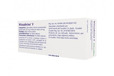 Acetaminofén Winadeine F 325 / 30 Mg 30 Tabletas