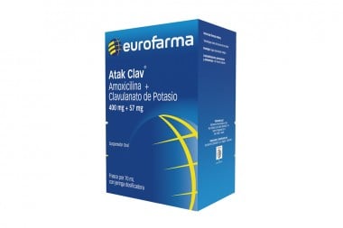 Amoxicilina Atak Clav 400 / 57 Mg 70 Ml Con Jeringa Dosificada