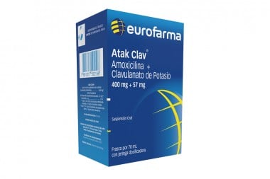 Amoxicilina Atak Clav 400 / 57 Mg 70 Ml Con Jeringa Dosificada