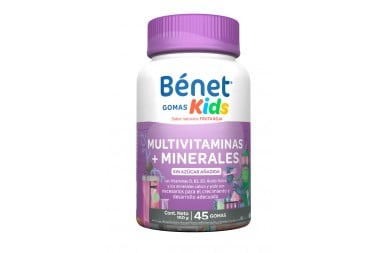 Benet Fruta Roja Kids/Vit D-B1-B3 Frasco 45 Gomas
