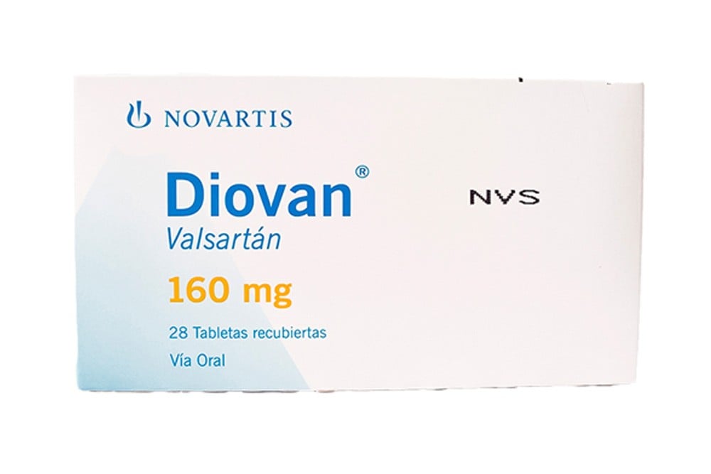 Valsartán Diovan 160 Mg 28 Tabletas Recubiertas