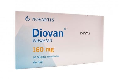 Valsartán Diovan 160 Mg 28 Tabletas Recubiertas