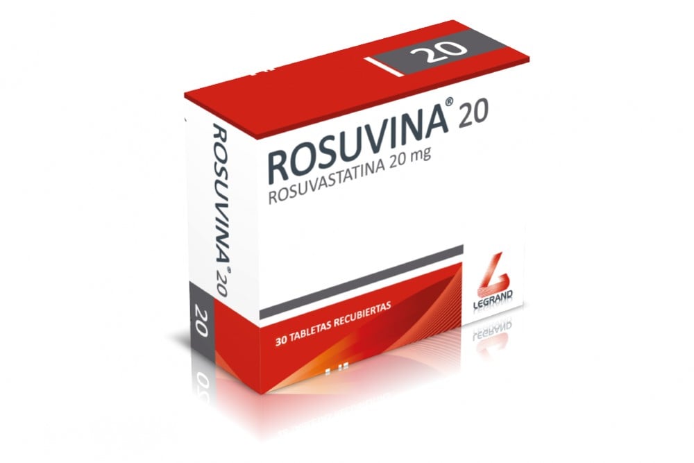 Rosuvina Rosuvastatina 20 Mg 30 Tabletas Recubiertas