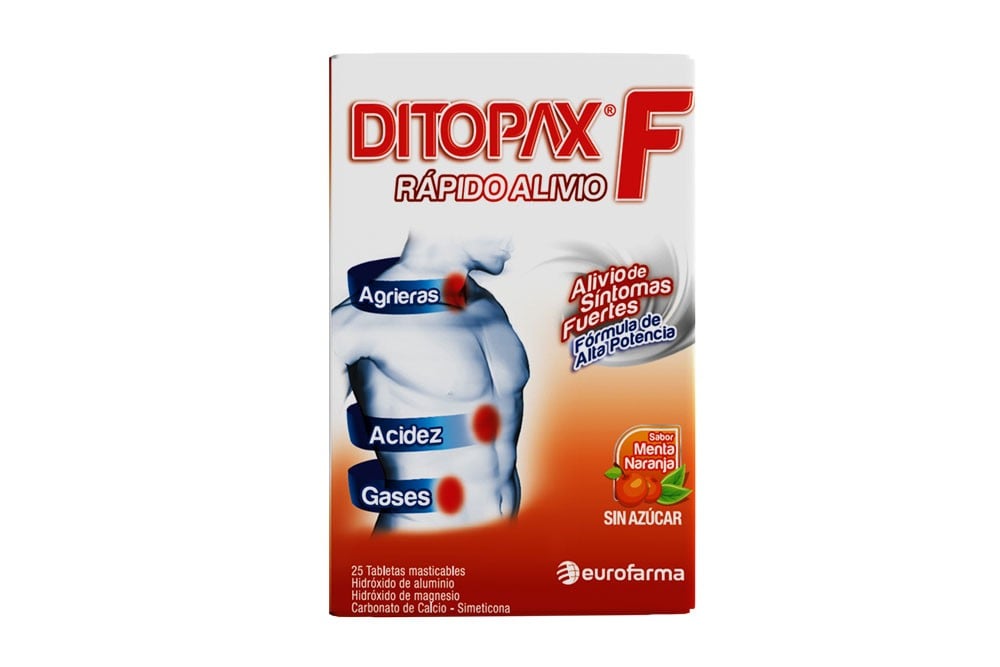 Ditopax F 470/328/410/25 Mg Caja Con 25 Tabletas Masticables