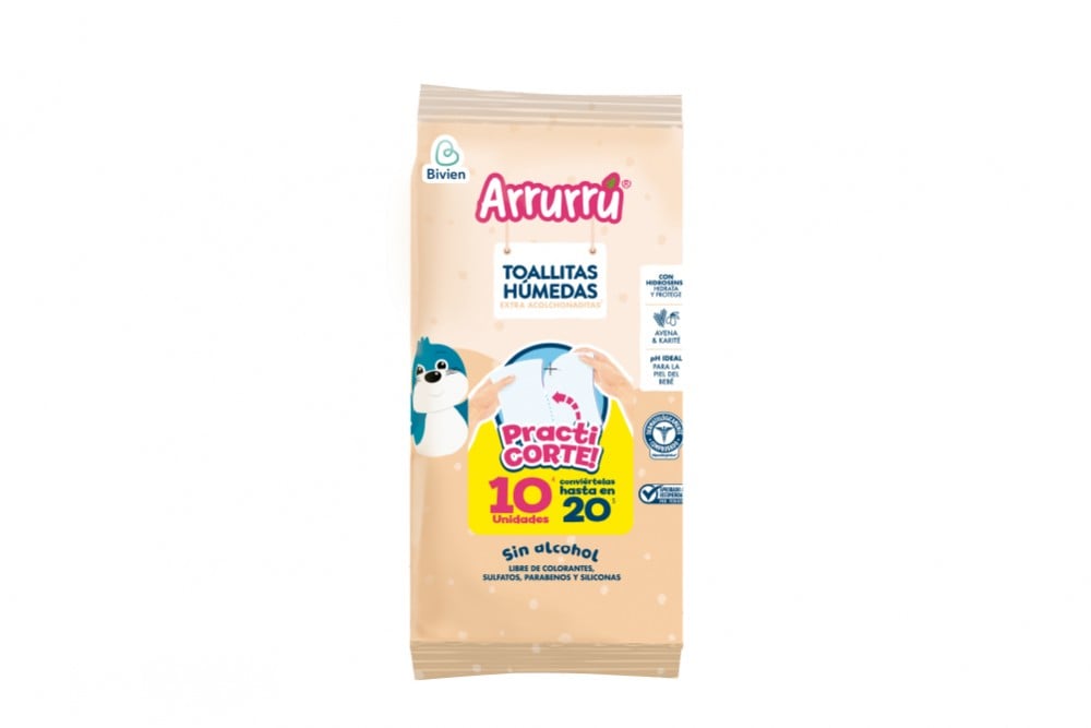 Toallitas Humedas Arrurrú Extra Acolchonaditas 10 Unds