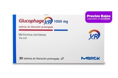 Glucophage Xr 1000 Mg Caja Con 30 Tabletas De Liberación