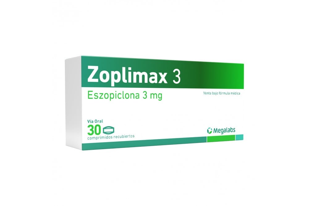 Zoplimax Eszopiclona 3 Mg Caja Con 30 Tabletas