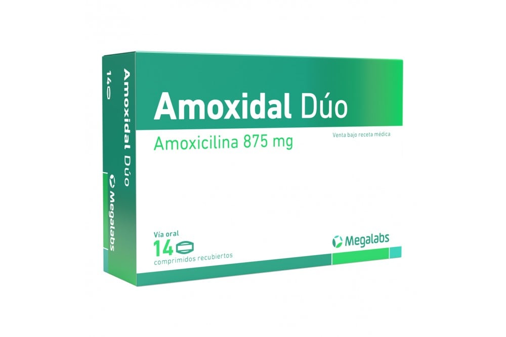 Amoxidal Dúo 875 Mg Caja Con 14 Comprimidos Recubiertos