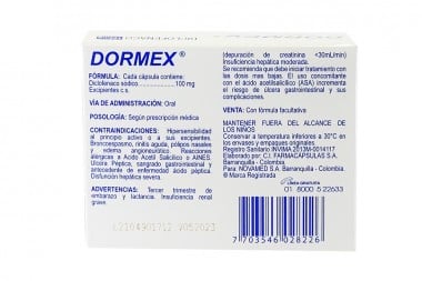 Dormex 100 Mg 20 Cápsulas