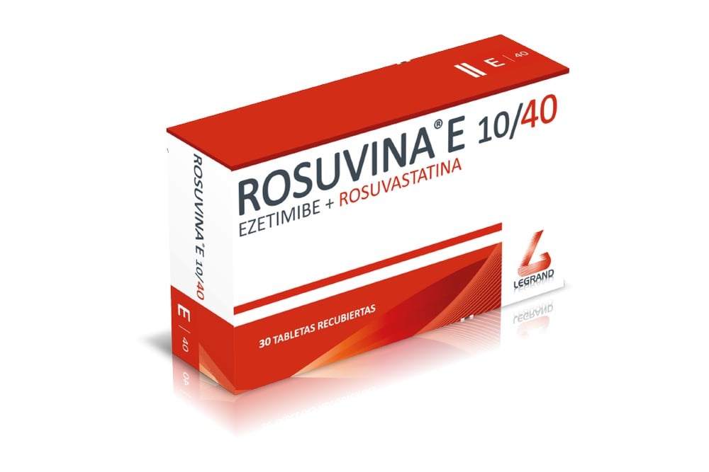 Rosuvina E Ezetimibe 10Mg Rosuvastatina 40MG 30 Tabletas Recubiertas