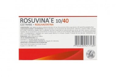 Rosuvina E Ezetimibe 10Mg Rosuvastatina 40MG 30 Tabletas Recubiertas