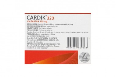 Cardik 320 Mg 30 Tabletas Recubiertas