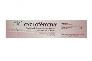 Cyclofémina 25/5 Mg Ampolleta Con 0.5 Ml Incluye Jeringa