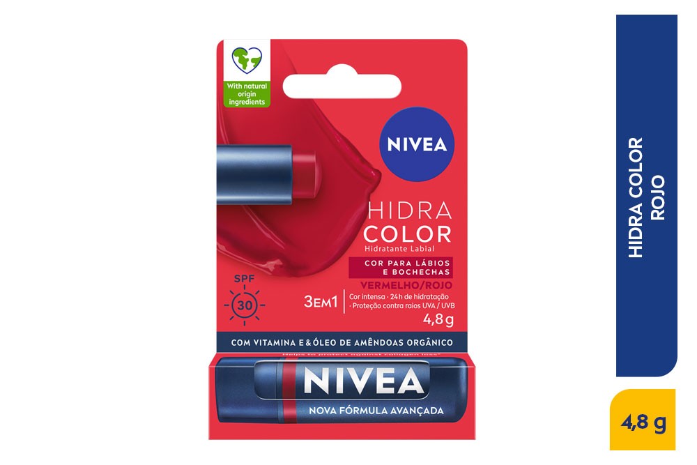 Protector Labial Nivea Hidra Color Rojo Und