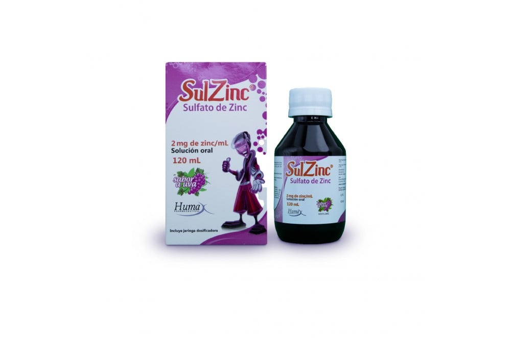 Sulzinc 2 Mg Caja Con Frasco X 120 Ml Sabor A Uva