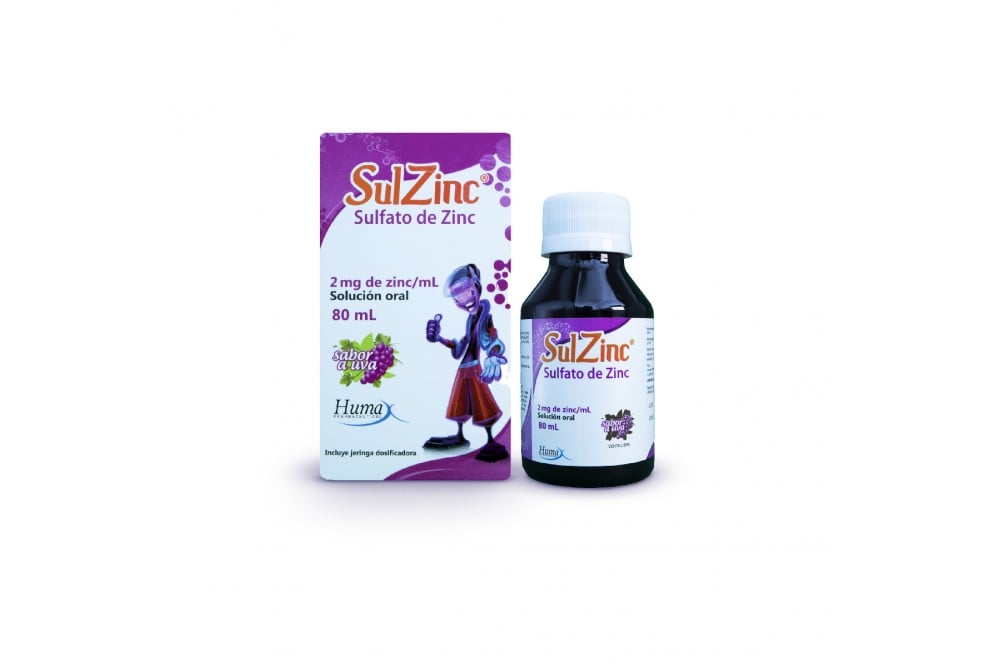 Sulzinc Solución Oral 2 Mg Sabor A Uva 80 Ml
