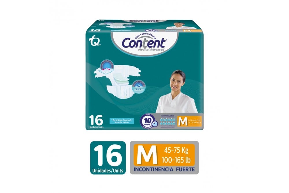 Pañales Desechables Content Medical Advanced Talla M 16 Unds