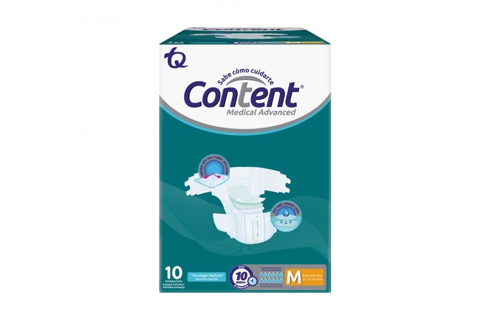 Pañales Desechables Content Medical Advanced Talla M 10 Unds