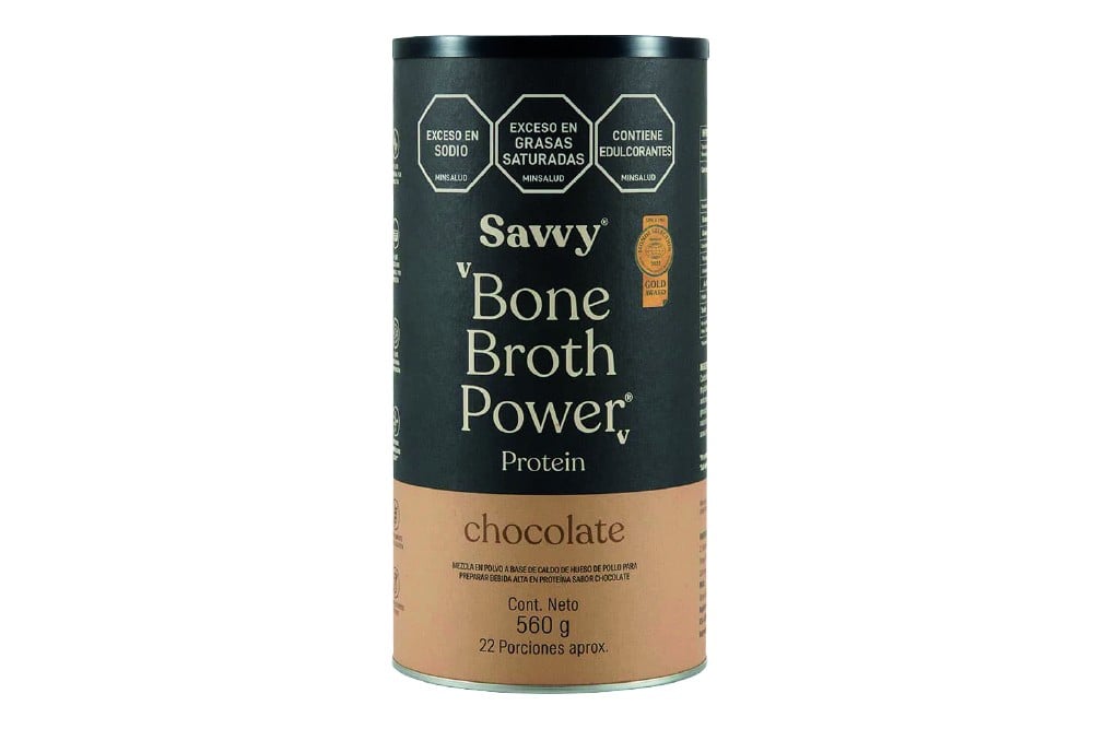 Mezcla A Base De Caldo De Hueso De Pollo Savvy Bone Broth Power Sabor Chocolate 560 G