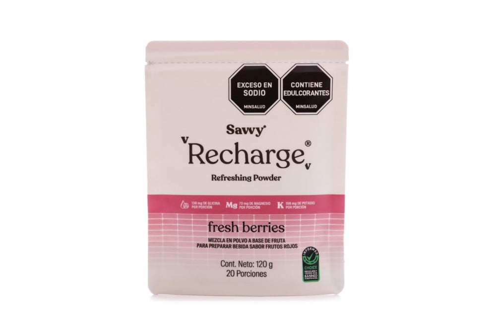 Mezcla Con Sales Minerales Savvy Recharge Sabor Frutos Rojos 120 G