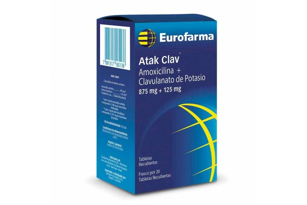 Atak Clav 875 / 125 Mg 20 Tabletas