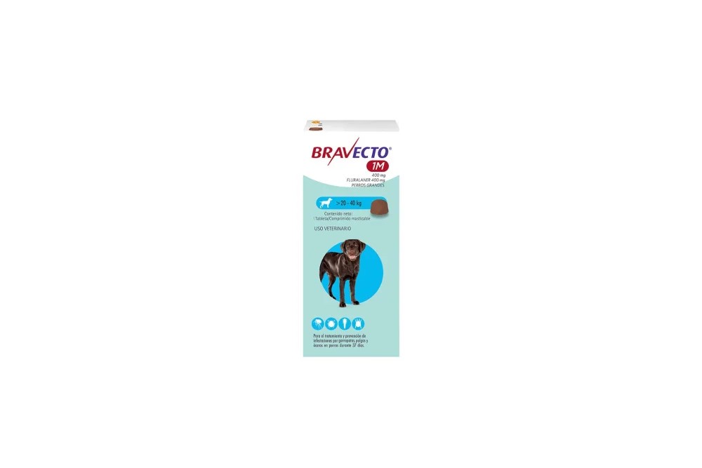 Bravecto 400 Mg Para Perro De 1 Mes De 20 A 40 Kg