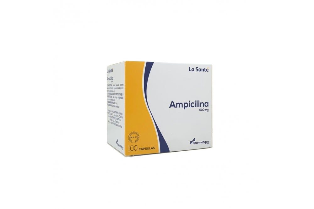 Ampicilina 500 Mg Caja Con 100 Cápsulas