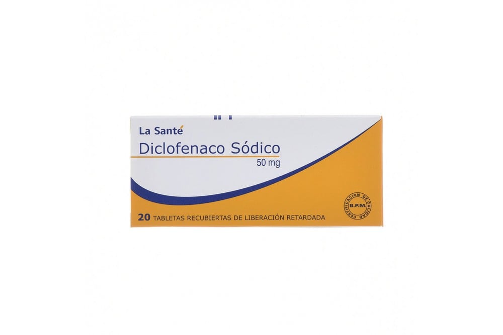 Diclofenaco Sódico 50 Mg Caja Con 20 Tabletas Liberación Retardada