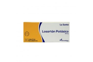 Losartán Potásico 100 Mg Caja Con 30 Tabletas Recubiertas