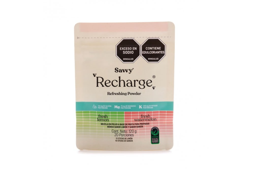 Mezcla Con magnesio Savvy A Base De Fruta Recharge 120 G