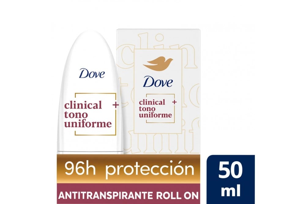 Antitranspirante Dove Clinical Tono Uniforme Roll On 50 Ml