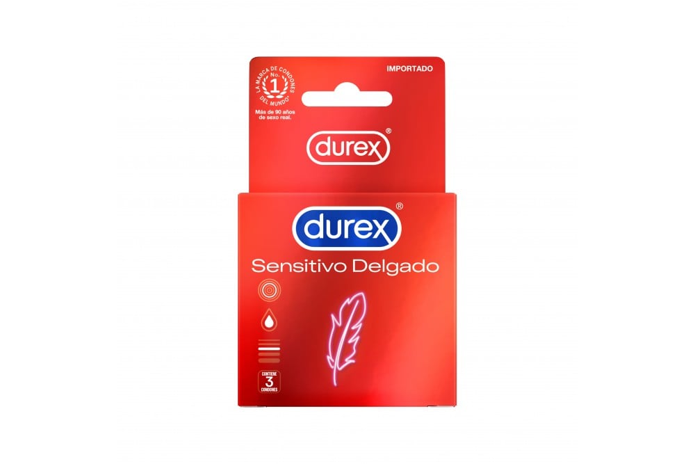 Condones Durex Sensitivo Delgado 3 Unds