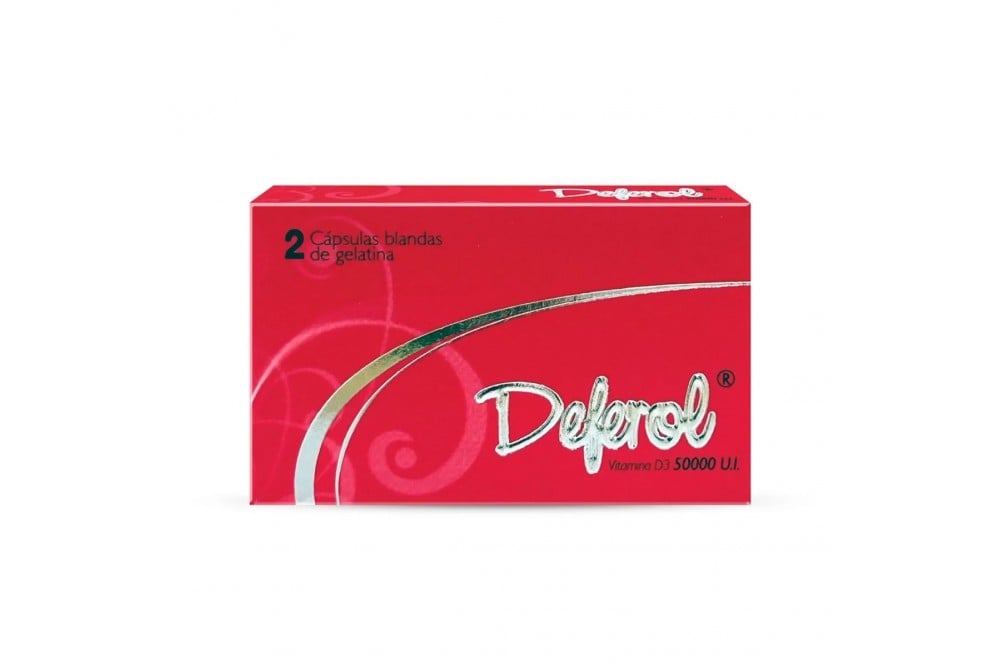 Vitamina D3 Deferol 50000 UI 2 Capsula Blanda Gelatina