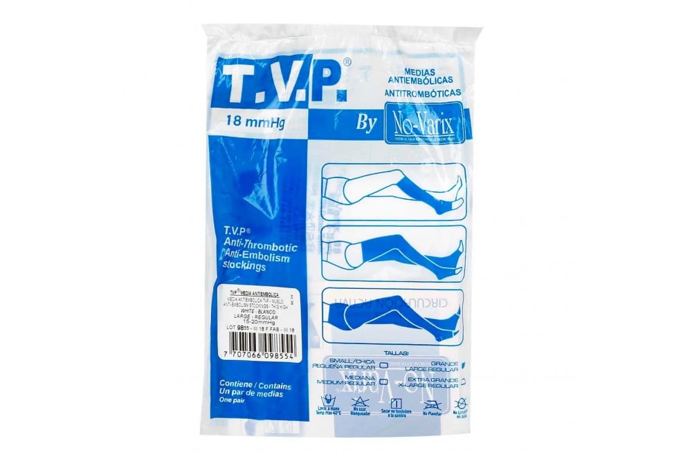 Media Antiembolica Muslo No-Varix 15-20 Mmhg Blanco Talla L Und
