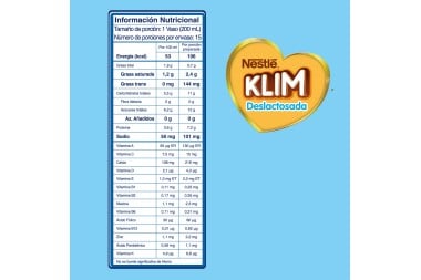 Leche En Polvo Klim Deslactosado 360 G