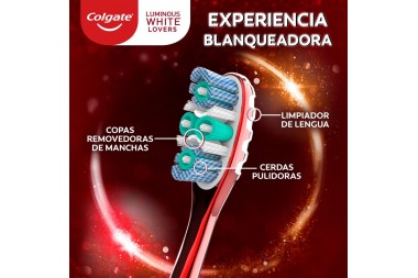 Oferta Cepillo Dental Colgate Luminous White Lover Wine Suave 2 Unds