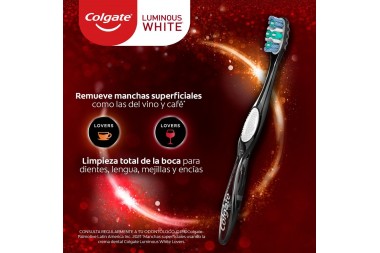 Oferta Cepillo Dental Colgate Luminous White Lover Wine Suave 2 Unds