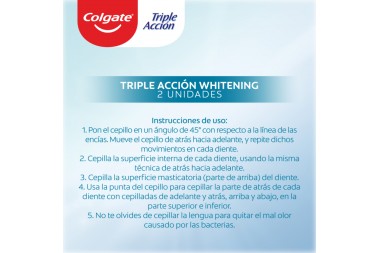 Cepillo Dental Colgate Triple Acción Blancura Medio 2 Unds