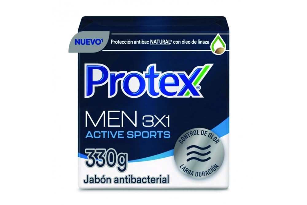 Jabón Antibacterial Protex Men Active Sports 3 Unds